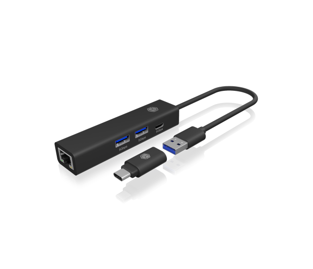 ICY BOX Hub 4w1 USB-C, USB-A, LAN - 1275308 - zdjęcie 4